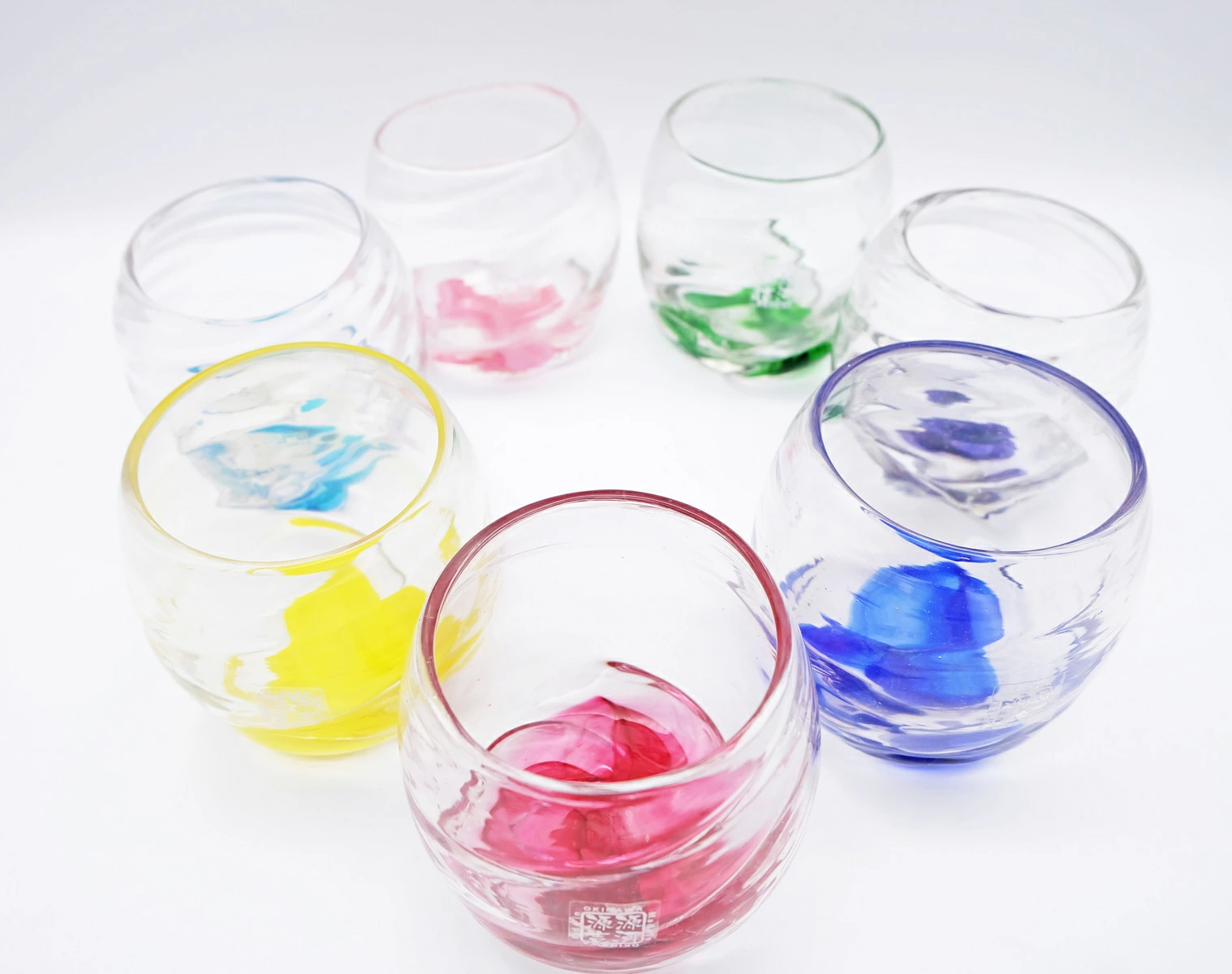 源河源吉 海の花 タル 水色 琉球ガラス