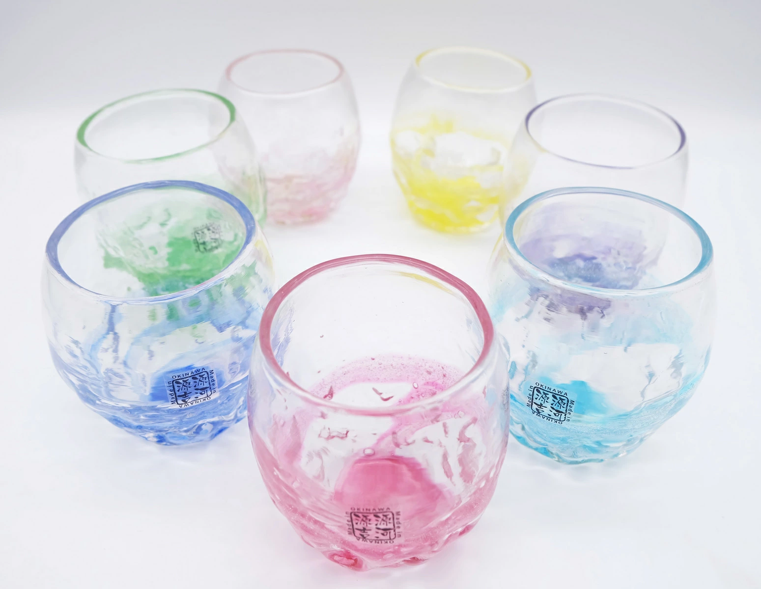 源河源吉 海の泡 残波タル ピンク 琉球ガラス